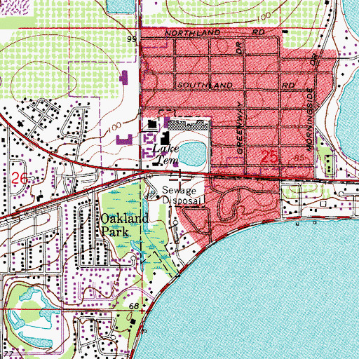 Topographic Map of Mount Dora Plaza Shopping Center, FL