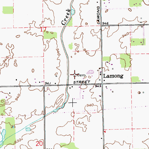 Topographic Map of Hammack Cemetery, IN