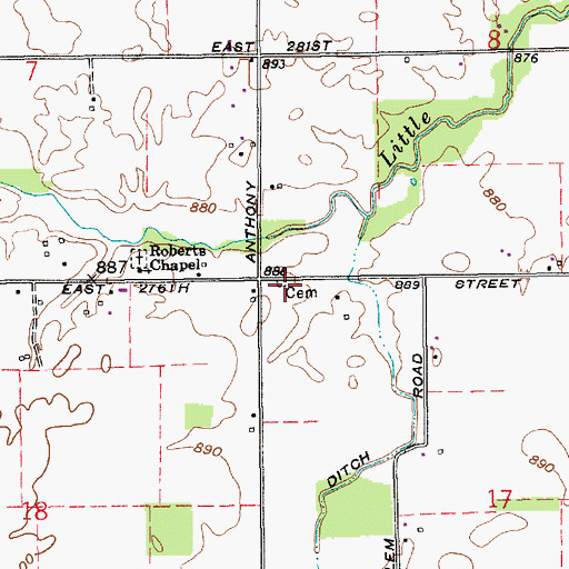 Topographic Map of Hurley Cemetery, IN