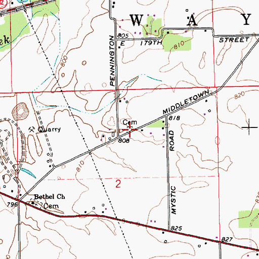 Topographic Map of Stern Cemetery, IN