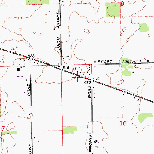Topographic Map of School Number 13 (historical), IN