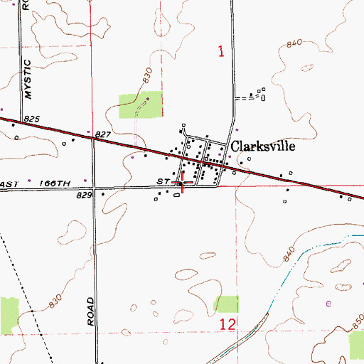 Topographic Map of Clarksville Christian Church, IN