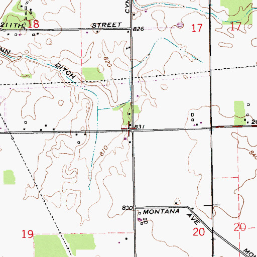 Topographic Map of School Number 1 (historical), IN