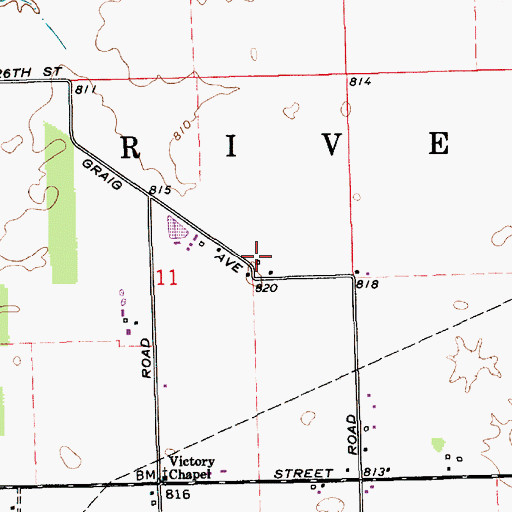 Topographic Map of School Number 12 (historical), IN