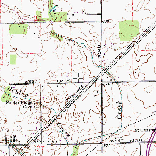 Topographic Map of Carmel Fire Department Station 46, IN