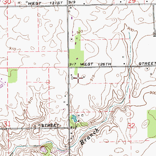 Topographic Map of Creekside Middle School, IN