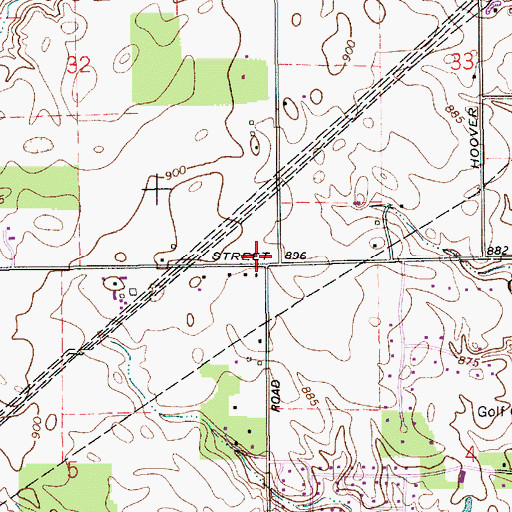 Topographic Map of Fire Station 42, IN