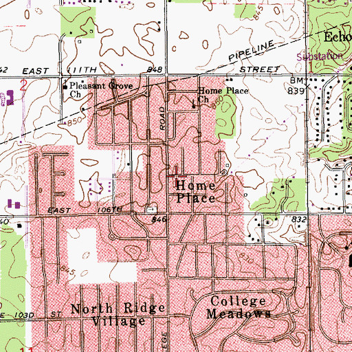 Topographic Map of Carmel Fire Department Station 45, IN