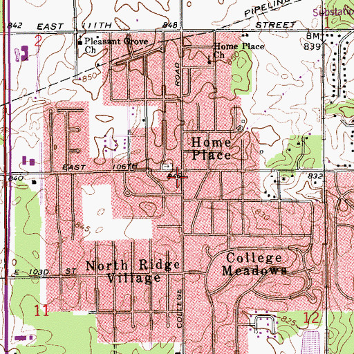 Topographic Map of School Number 6 (historical), IN