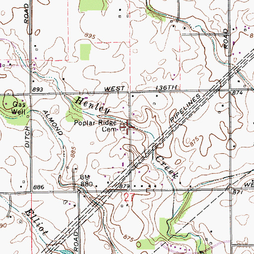 Topographic Map of Friends Poplar Ridge Church (historical), IN