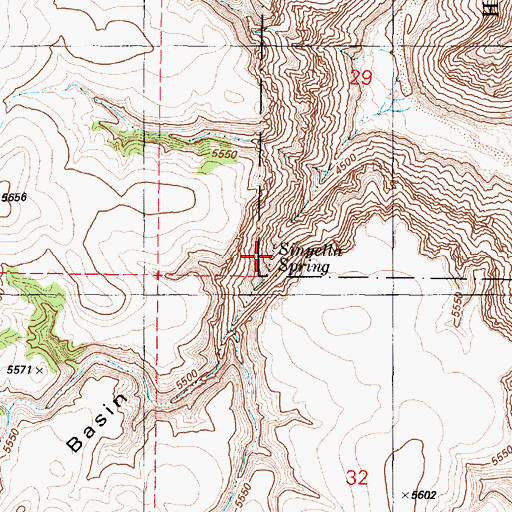 Topographic Map of Sinyella Spring, AZ