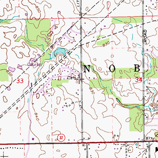 Topographic Map of Tharp Mott Cemetery, IN