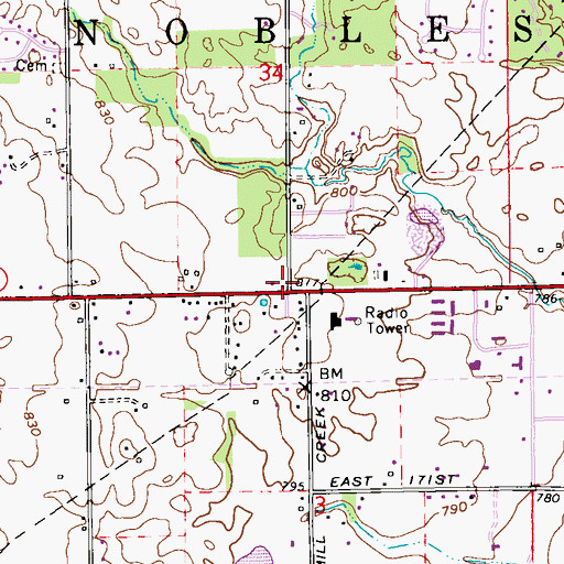 Topographic Map of School Number 3 (historical), IN