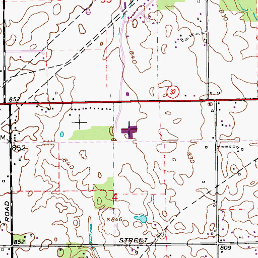 Topographic Map of Hazel Dell Elementary School, IN