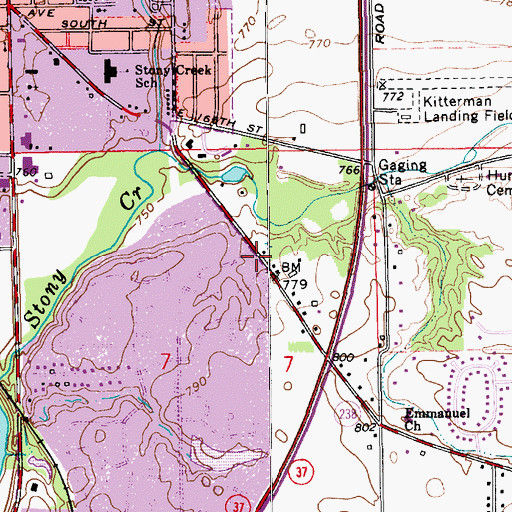 Topographic Map of Noblesville Fire Department Station 73, IN