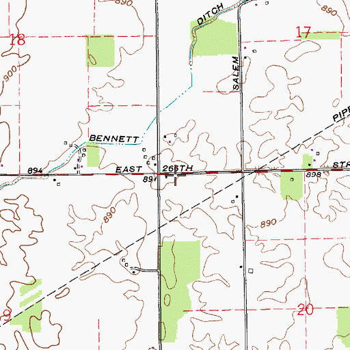 Topographic Map of School Number 5 (historical), IN