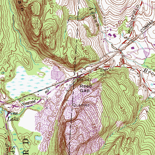 Topographic Map of Reed Gap, CT