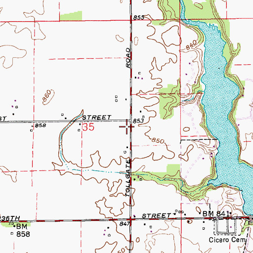 Topographic Map of School Number 14 (historical), IN