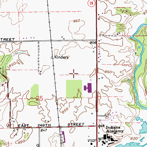 Topographic Map of Hamilton Heights Primary School, IN
