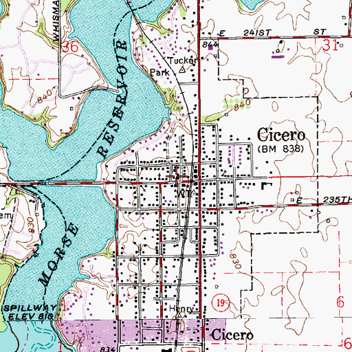 Topographic Map of Cicero Town Hall, IN