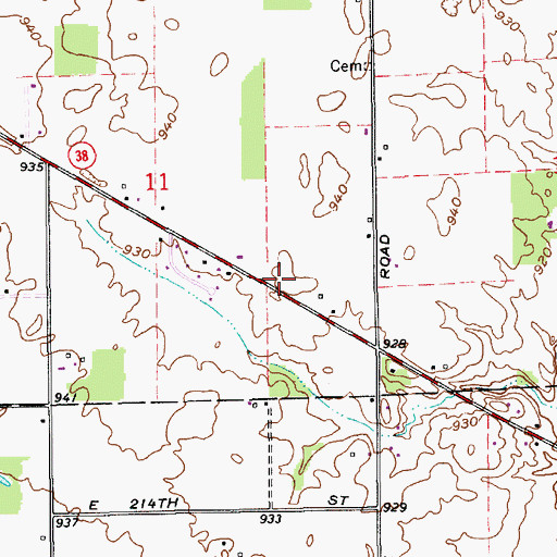 Topographic Map of School Number 12 (historical), IN