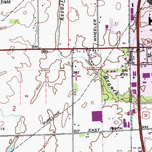 Topographic Map of School Number 10 (historical), IN