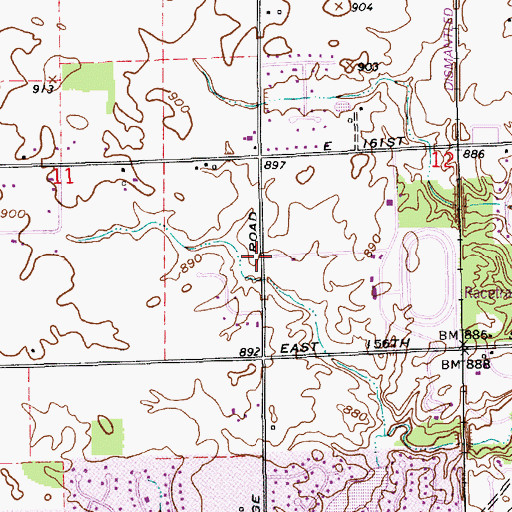 Topographic Map of School Number 15 (historical), IN