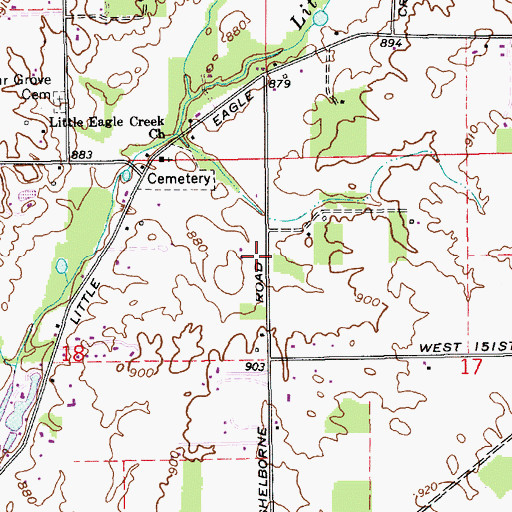 Topographic Map of School Number 13 (historical), IN