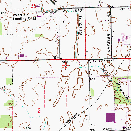 Topographic Map of Westfield Fire Department Station 81, IN