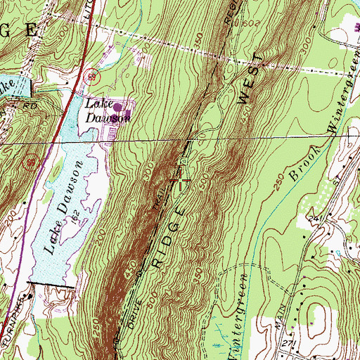 Topographic Map of Regicides Trail, CT