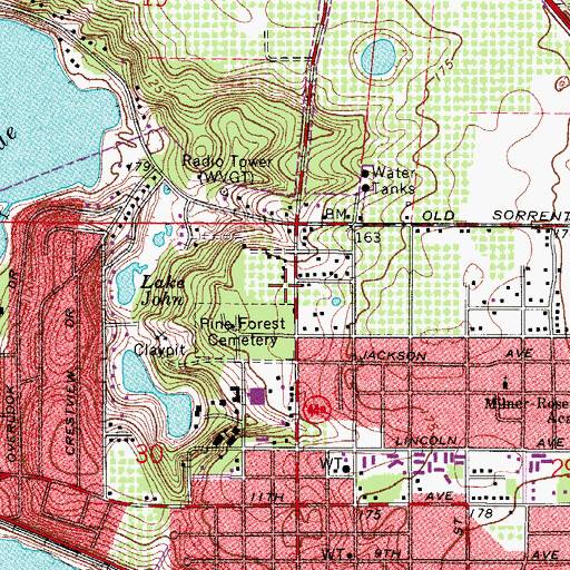 Topographic Map of Church of Christ, FL