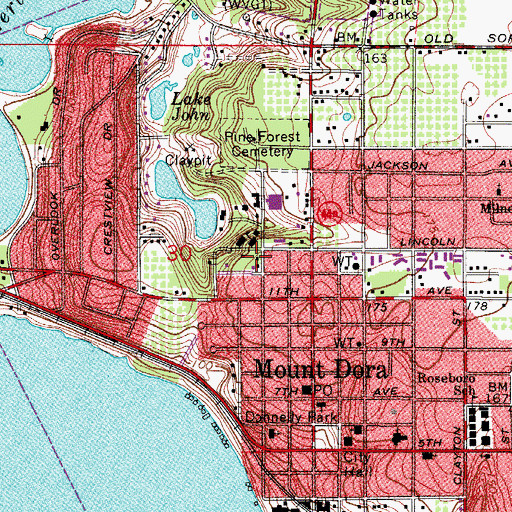 Topographic Map of Christian Home and Bible School, FL