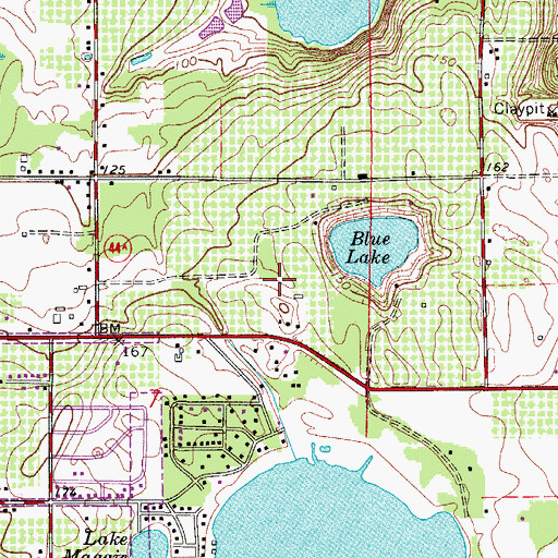 Topographic Map of First Baptist Church of Eustis, FL