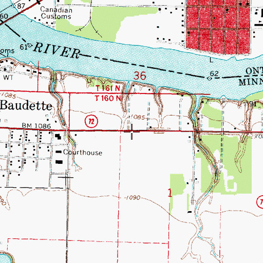 Topographic Map of Lake of the Woods Church of the Living Water, MN