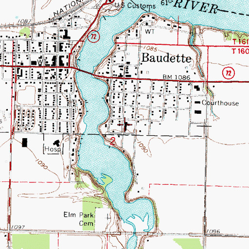 Topographic Map of Lakewood Care Center, MN