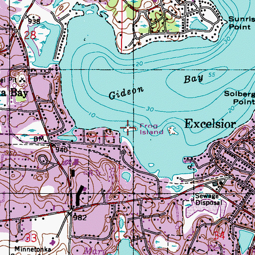 Topographic Map of Duck Island, MN