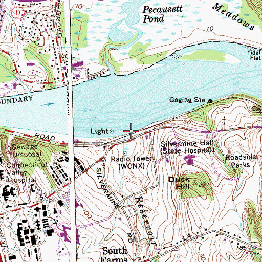 Topographic Map of Reservoir Brook, CT