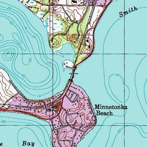 Topographic Map of Arcola Bridge, MN
