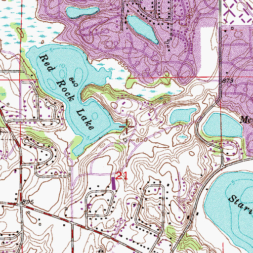 Topographic Map of Red Rock Lake Park, MN