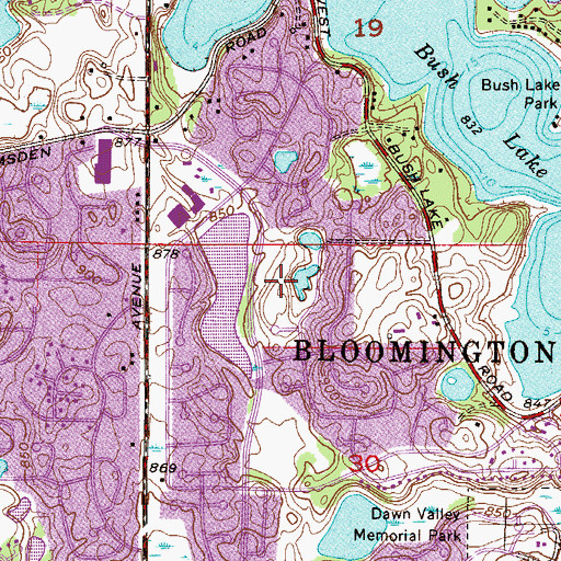 Topographic Map of Sunrise Park, MN