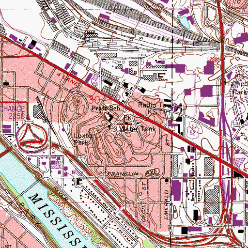 Topographic Map of Tower Hill Park, MN