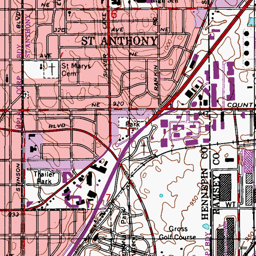 Topographic Map of Silver Point Park, MN