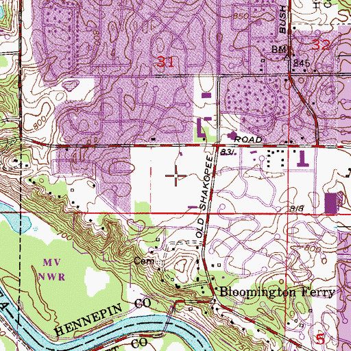 Topographic Map of Dred Scott Playfield, MN