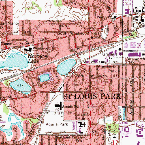 Topographic Map of Texa-Tonka Park, MN