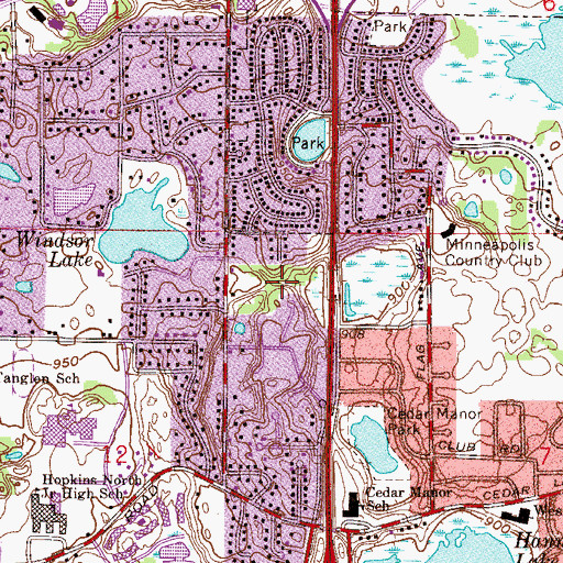 Topographic Map of Ford Park, MN