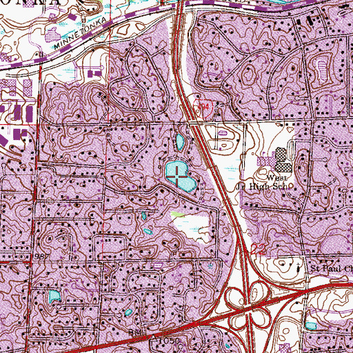 Topographic Map of Spring Lake, MN