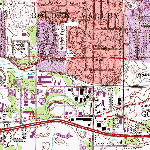 Topographic Map of Golden Oaks Park, MN