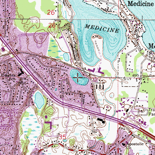 Topographic Map of Hidden Lake, MN