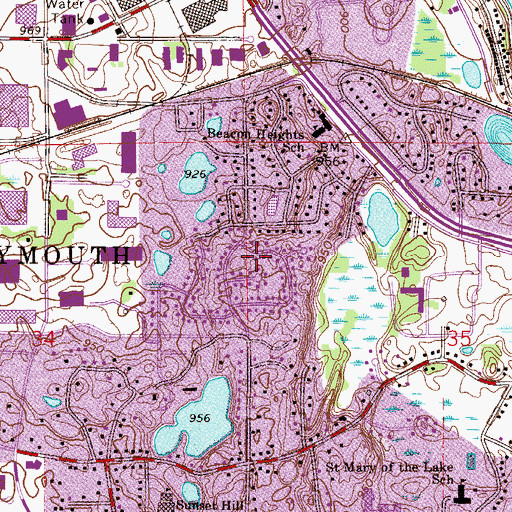 Topographic Map of Gleanloch Park, MN