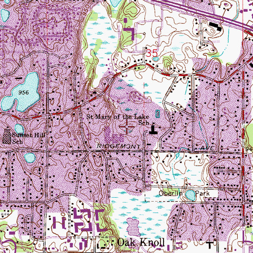 Topographic Map of Ridgemount Community Playfield, MN